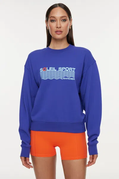 Bandier Classic Soleil Sport Crew Neck Sweatshirt In Spectrum Blue