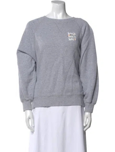 Pre-owned Bandier Crew Neck Long Sleeve Sweatshirt In Gray