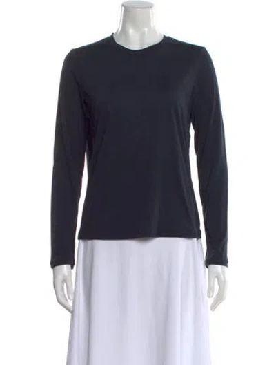 Pre-owned Bandier Crew Neck Long Sleeve Top In Blue