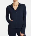 Bandier Encore Full Zip Jacket In Navy Blazer