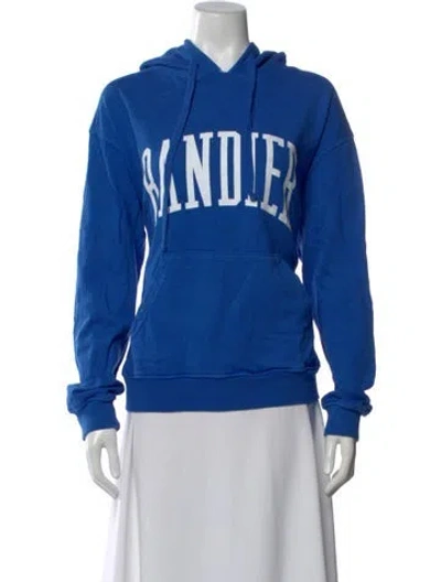 Pre-owned Bandier Graphic Print Crew Neck Hoodie In Blue