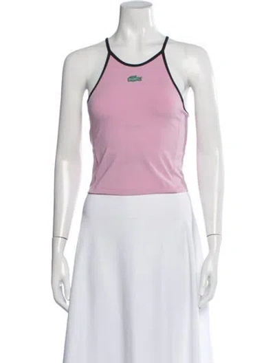 Pre-owned Bandier Halterneck Sleeveless Sports Bra In Pink