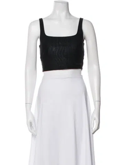 Pre-owned Bandier Nylon Square Neckline Crop Top In Burgundy