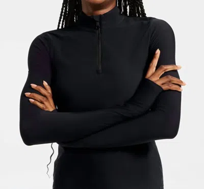 Bandier Pro Fleece 1/4 Zip Long Sleeve Top In Black