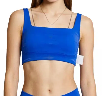 Bandier Rib Mix Corset Bra In Cobalt In Blue