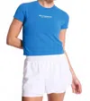Bandier Run The City Active Tee In French Blue/white In Blue
