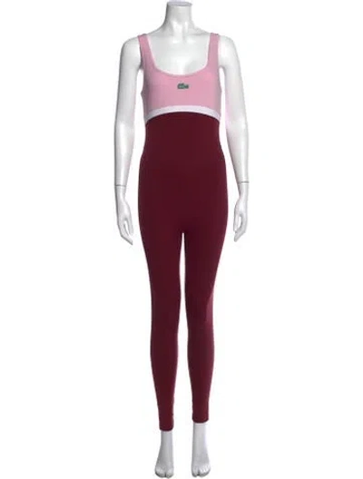 Pre-owned Bandier Scoop Neck Jumpsuit In Burgundy
