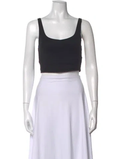Pre-owned Bandier Scoop Neck Sleeveless Crop Top In Burgundy