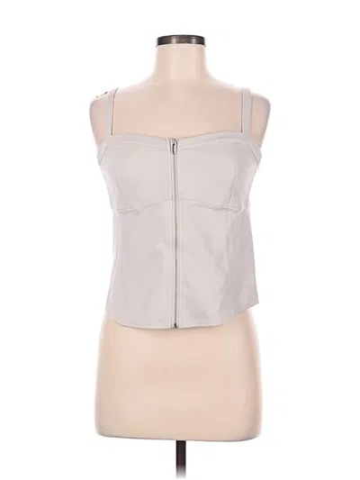Pre-owned Bandier Sleeveless Top Silver Strapless Neckline Tops