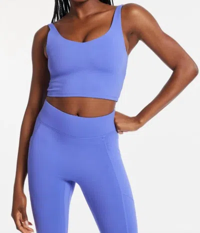 Bandier V-neck Tempo Crop Bra In Baja Blue In Multi