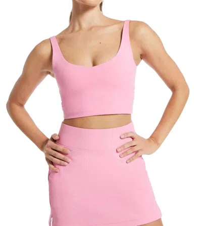 Bandier V-neck Tempo Crop Bra In Carnation Pink