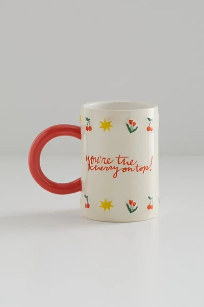 Bando Ban. Do Cherry On Top Mug In Red At Urban Outfitters In White