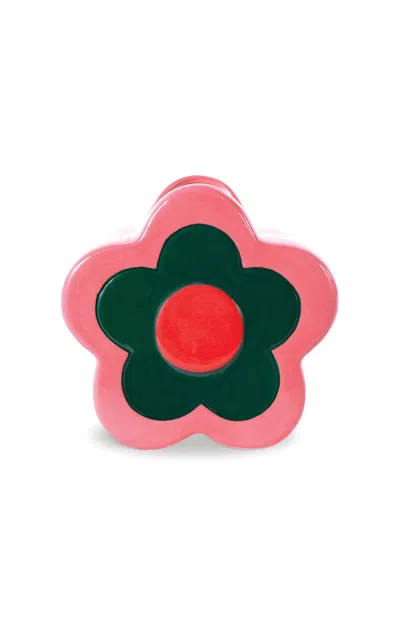 Bando Mod Floral Vase In Green In Brown