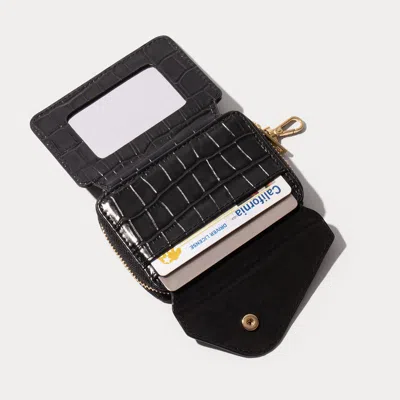 Bandolier Add-on Mirror Magnet Wallet - Black Croc/gold