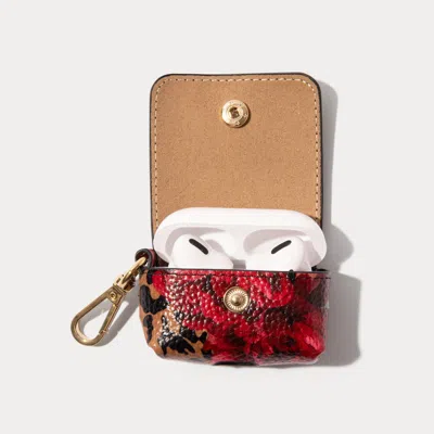 Bandolier Avery Airpod Clip-on Pouch - Ceci Dark  Floralcheetah/gold In White