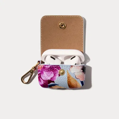 Bandolier Avery Airpod Clip-on Pouch - Ceci Blue Floral/gold