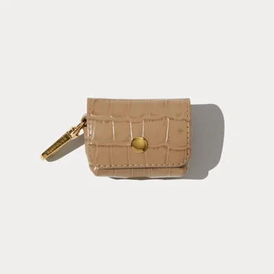 Bandolier Avery Airpod Clip-on Pouch - Tan Croc/gold