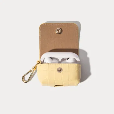 Bandolier Avery Airpods Clip-on Pouch - Butter Yellow Croc/gold