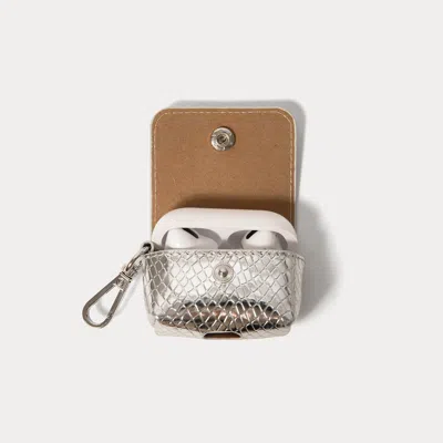 Bandolier Avery Airpods Clip-on Pouch  - Chrome Silver/silver