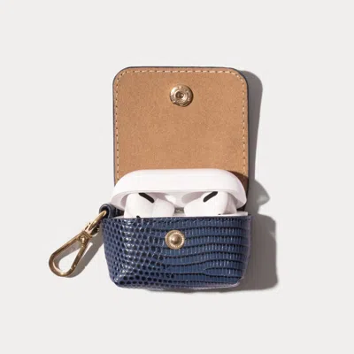 Bandolier Avery Airpods Clip-on Pouch  - Indigo/gold