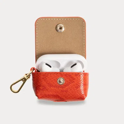 Bandolier Avery Airpods Clip-on Pouch - Orange Snake/gold