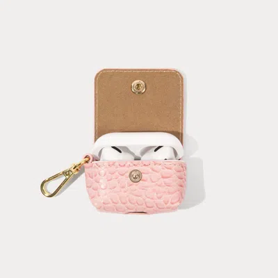 Bandolier Avery Airpods Clip-on Pouch  - Pink Croc/gold