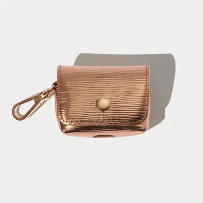 Bandolier Avery Airpods Clip-on Pouch - Rose Gold Wave/rose Gold