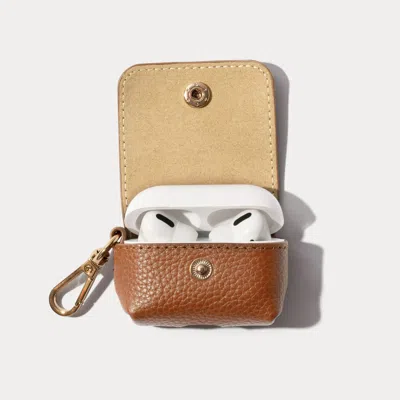 Bandolier Avery Airpods Clip-on Pouch - Saddle Brown/gold