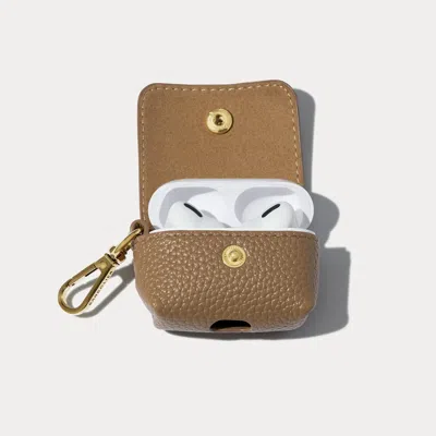 Bandolier Avery Vegan Airpods Clip-on Pouch- Taupe/gold