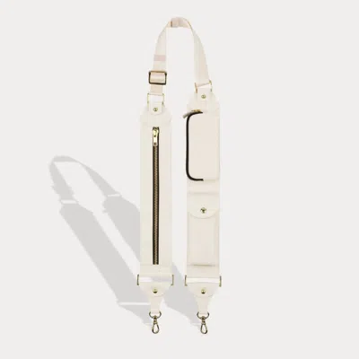 Bandolier Billie Crossbody Utility Strap-only - Ivory/gold