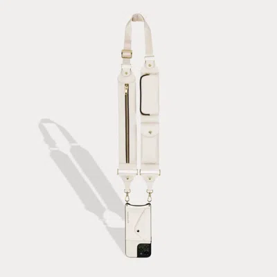 Bandolier Billie Utility Crossbody With Case - Ivory/gold