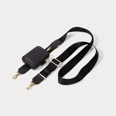 Bandolier Bodie Crossbody Strap Only With Mini Zip Pouch - Black/gold