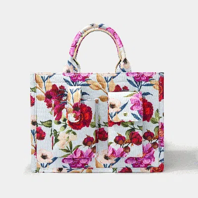 Bandolier Book Tote - Ceci Blue Floral/gold