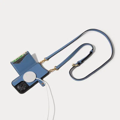 Bandolier Casey Magsafe Charging Crossbody  - Dusty Blue/gold