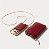 Bandolier Cora Pouch Set - Red Croc/gold