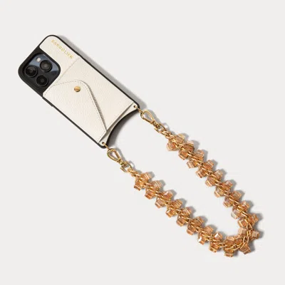 Bandolier Crystal Wristlet Phone Case - Ivory/gold