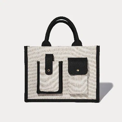 Bandolier Dillon Book Tote - Cream Black/gold