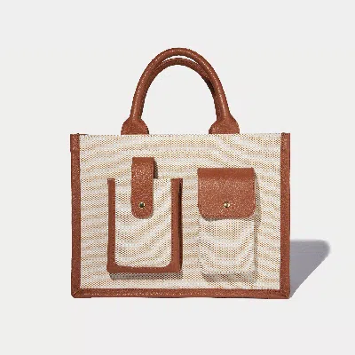Bandolier Dillon Book Tote - Cream Sienna/gold
