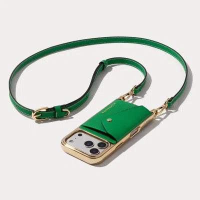 Bandolier Donna Chrome Crossbody Phone Case - Fern Green/gold