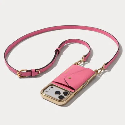 Bandolier Donna Chrome Crossbody Phone Case - Flamingo Pink/gold