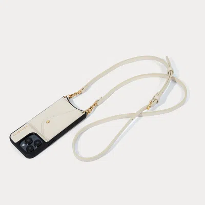 Bandolier Donna Side Slot Crossbody  - Ivory/gold