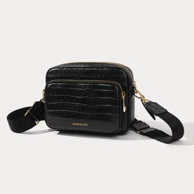 Bandolier Drew Bag - Black Croc/gold