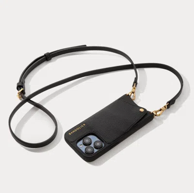 Bandolier Emma Pebble Leather Crossbody  - Black/gold