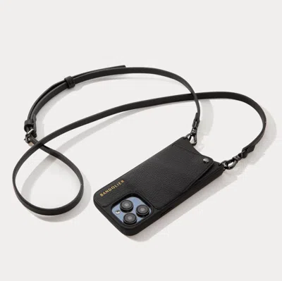 Bandolier Emma Pebble Leather Crossbody  - Black/pewter