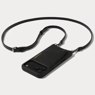 Bandolier Emma Pebble Leather Crossbody  - Black/pewter
