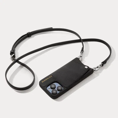Bandolier Emma Pebble Leather Crossbody  - Black/silver
