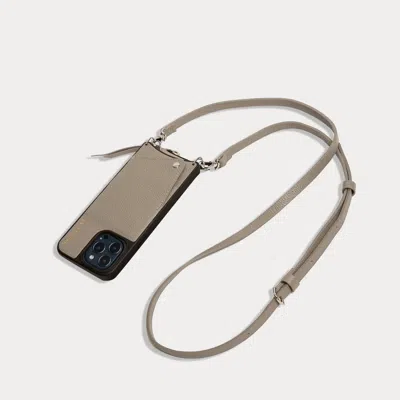 Bandolier Emma Pebble Leather Crossbody  - Greige/silver