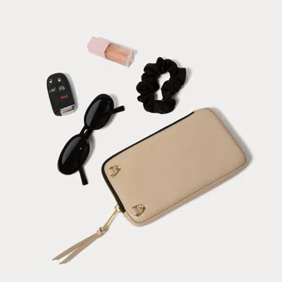 Bandolier Expanded Zip Pouch - Beige/gold