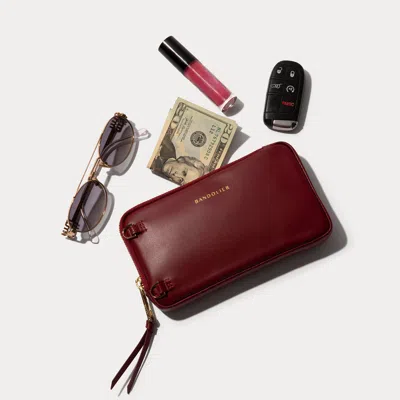 Bandolier Expanded Zip Pouch - Cranberry/gold