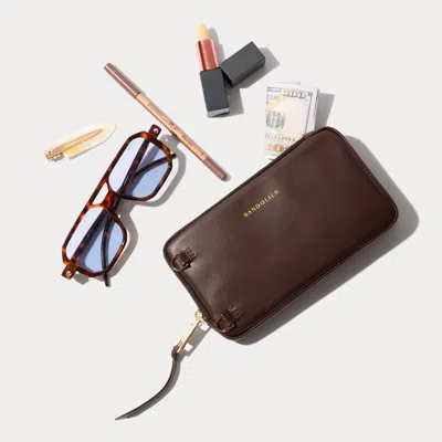 Bandolier Expanded Zip Pouch - Espresso/gold